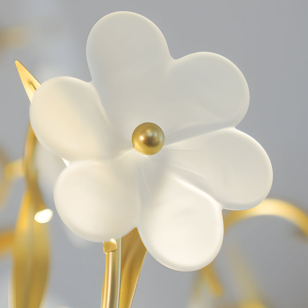 French Style 4 Light Glass Flower Bouquet Chandelier