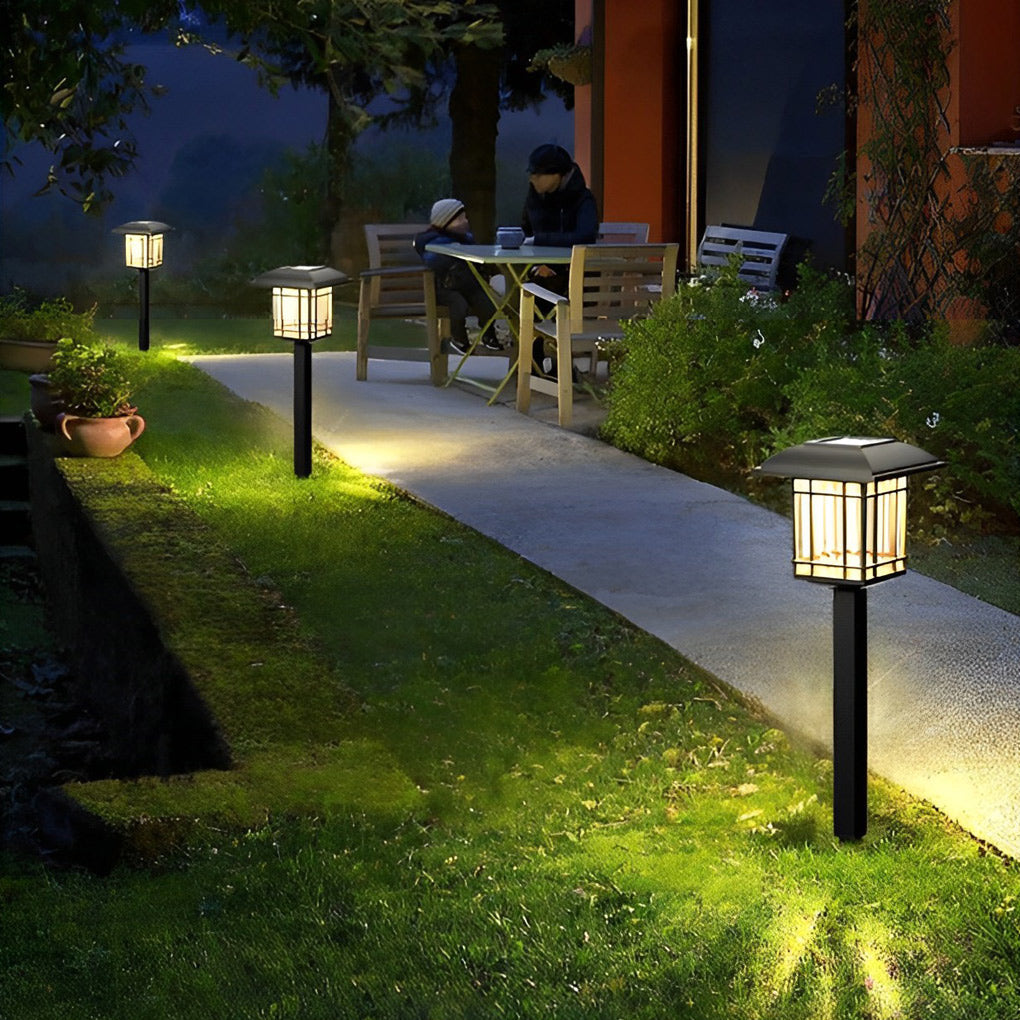 2Pcs Vintage Black Solar Lawn Lights Ha083002