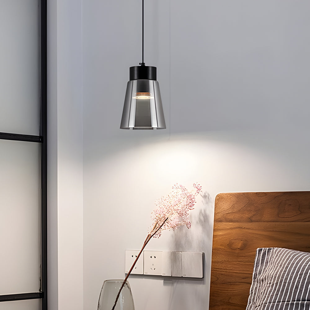 Minimalist Smoke Gray Glass Shade Cob Modern Pendant Lights Chandelier Li002740
