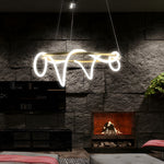 Modern LED Chandelier in Gold Finish with Flexible Metal Frame