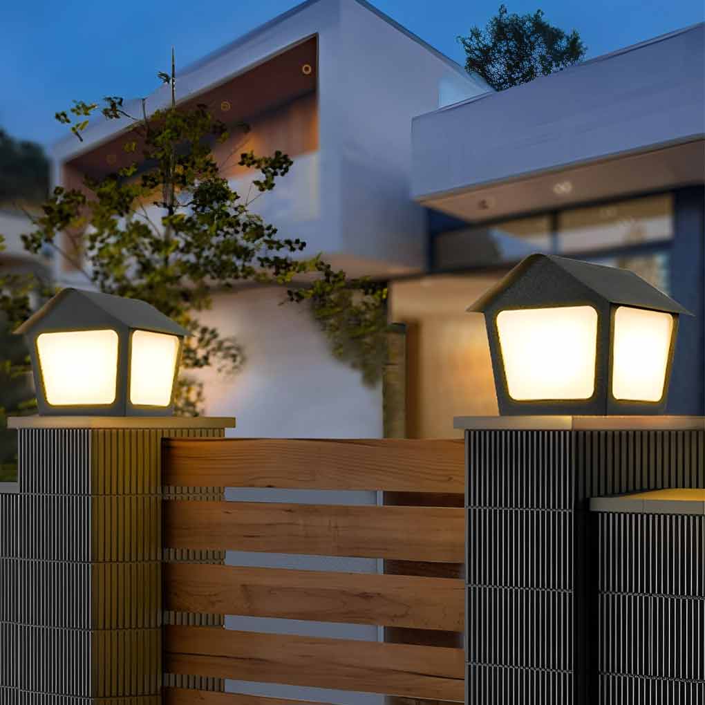 Cottage Shaped Modern Solar Fence Post Lights Li002306
