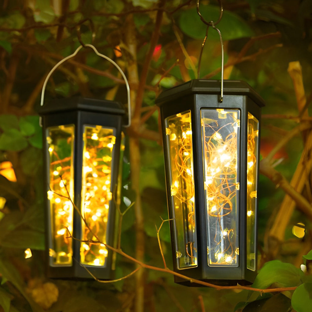 Hexagonal Solar LED Lawn Lights with Motion Sensor, Set of 2