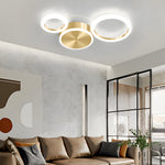 Modern Gold Led Flush Mount Rings Circle Ceiling Light Fixture