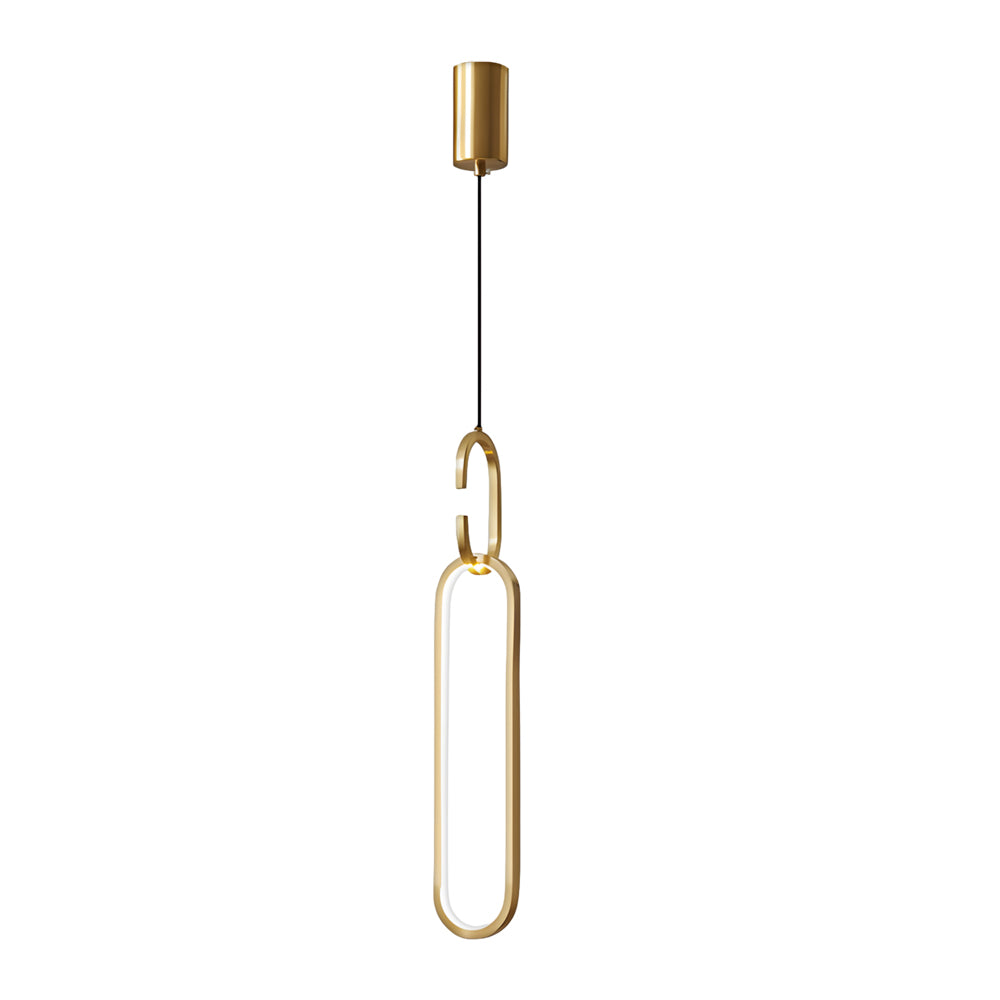 Minimalist Long Oval Rings 3 Step Dimming Led Copper Modern Pendant Lights Li002746