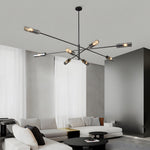 Industrial Sputnik Chandelier Copper Linear Pendant Lights 6 8 Light