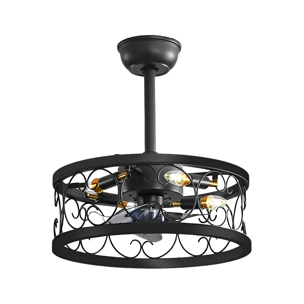 Retro Led Bladeless Ceiling Fans With Remote Ha084443