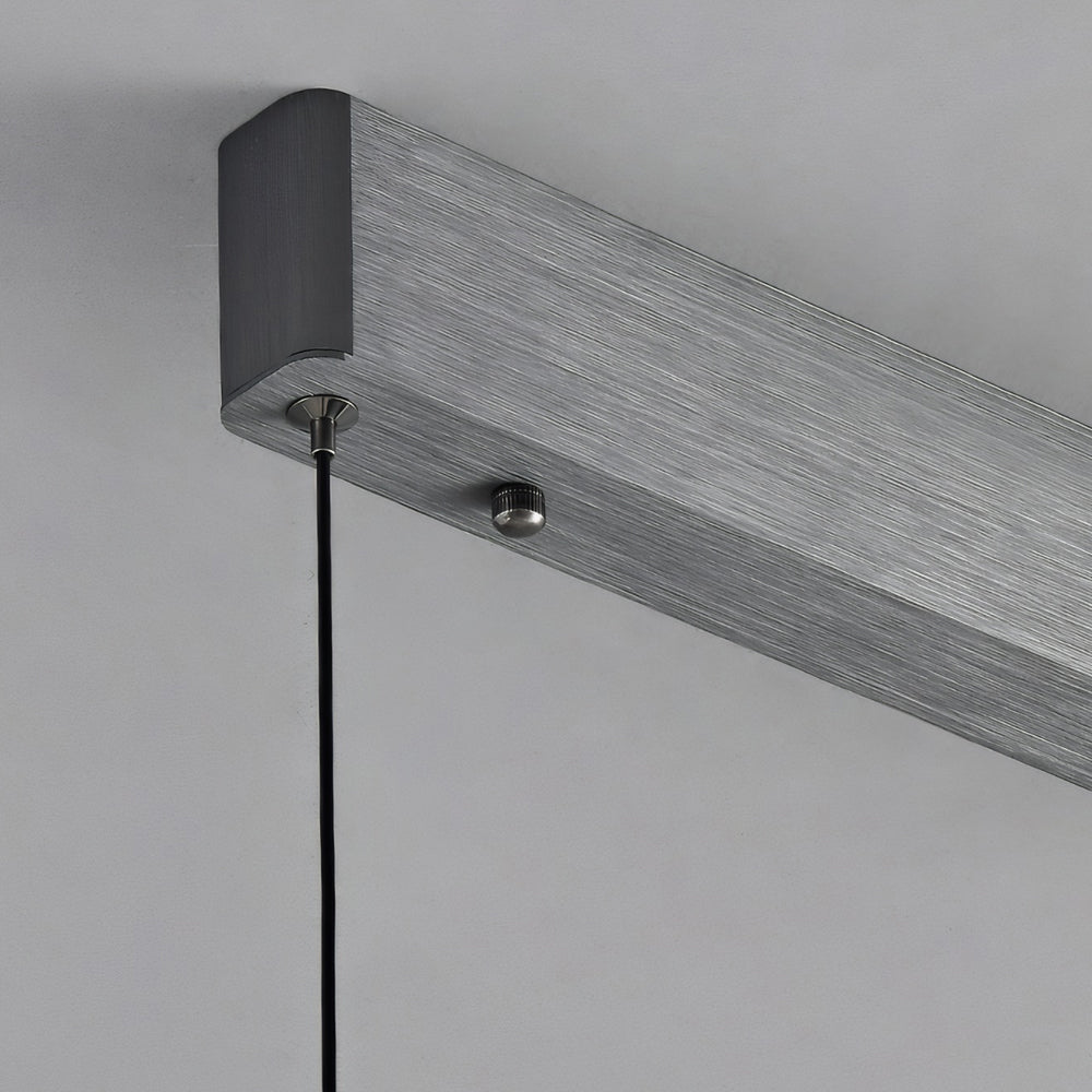 Long Linear Brushed Aluminum Led Island Pendant Lamp