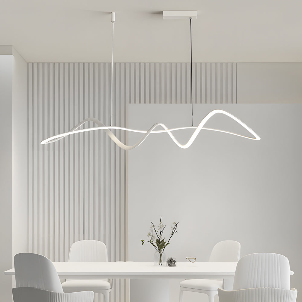 Wave Lines Dimmable With Remote Led Chandeliers Dining Room Lights