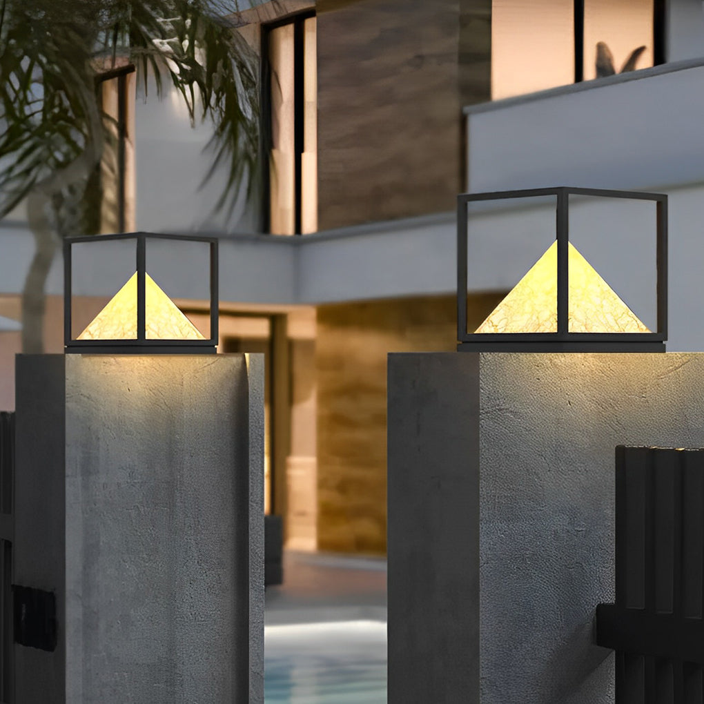 Square Modern Solar Pillar Light Ha091137
