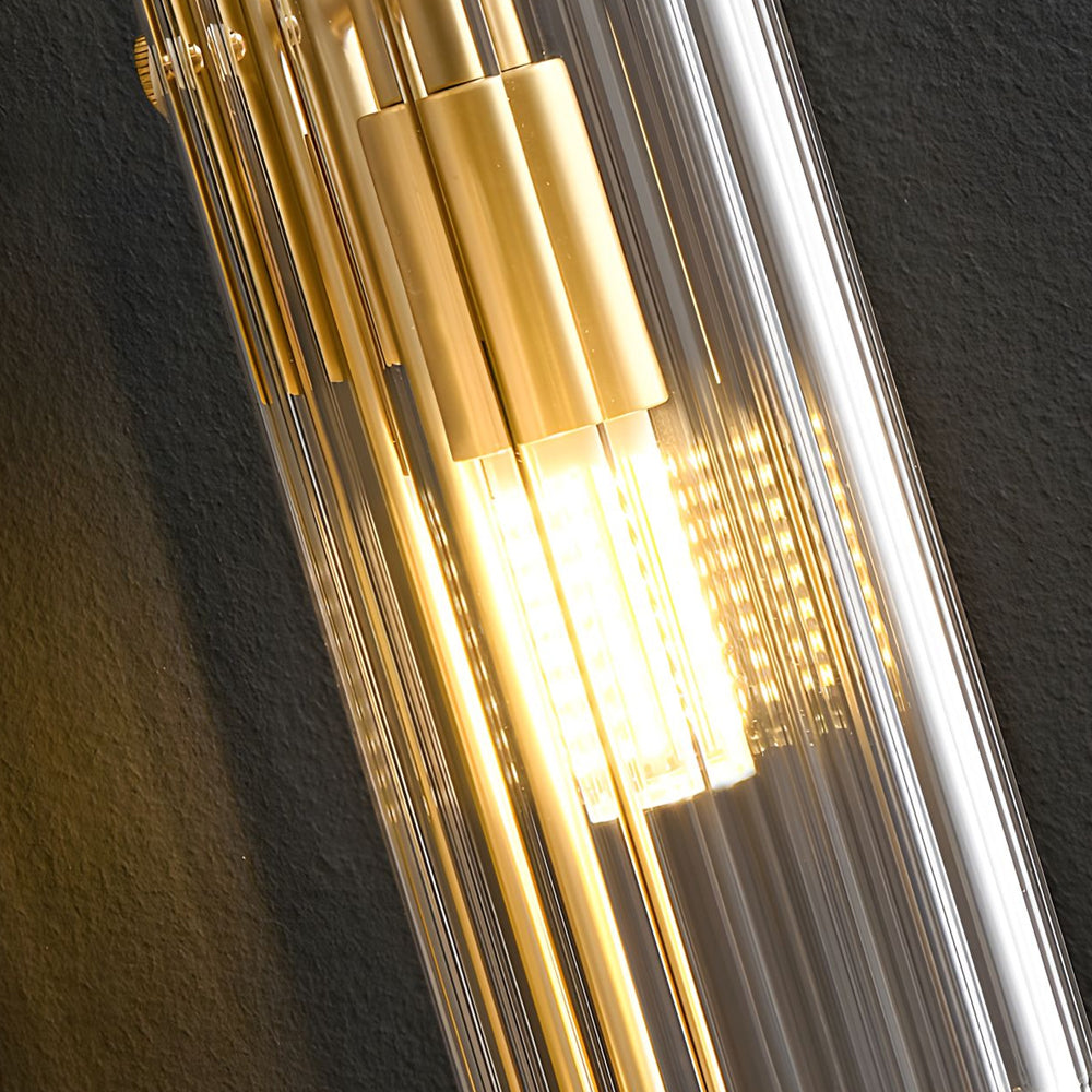 Modern Luxury 4 Light Oval Brass Wall Lamp With Clear Glass Shade
