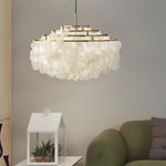 Seashell Discs Chandelier 39 4 Chain Length Pendant Lights