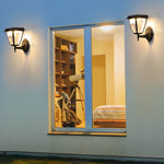 1 Light Black Solar Powered Porch Sconce Led Outdoor Wall Light