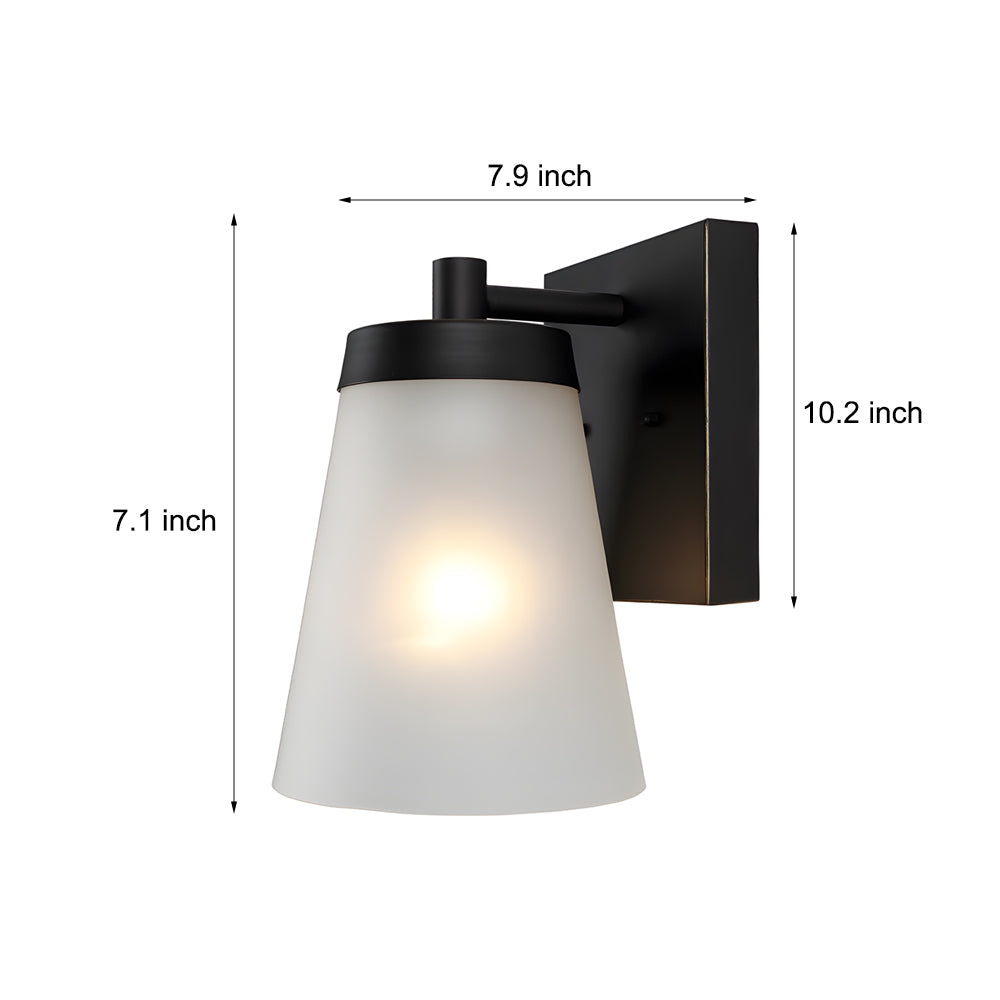 1 Light Glass Waterproof Sensor Outdoor Wall Sconce