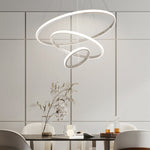 Contemporary Hanging 3 4 Light Tiered Ring Chandelier Chrome