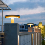 Simple Round Led Solar Led Post Light With Dual Motion Sensor