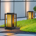 Modern LED Cage Pathway Lights in Black for Outdoor Elegance