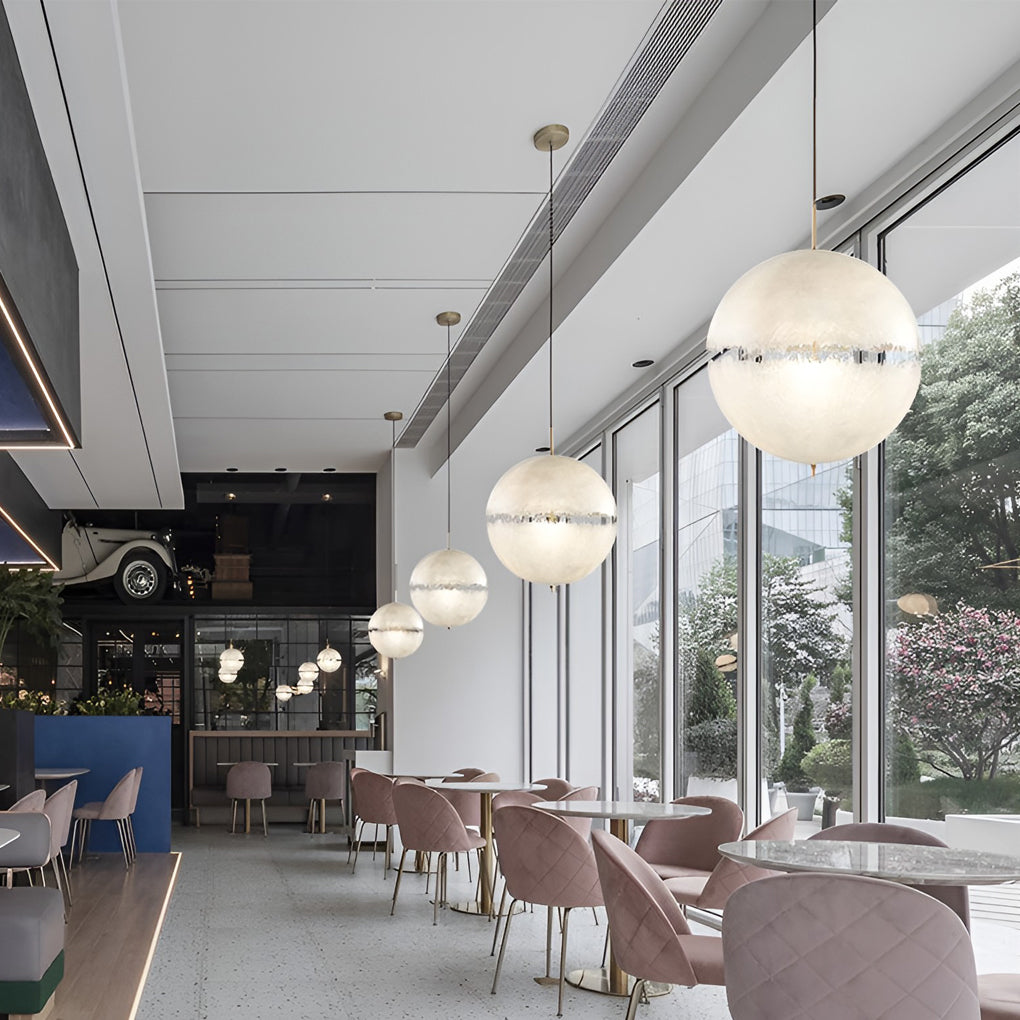 Moon Shaped Led White Pendant Light Li002036