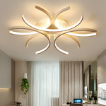 Simple Semi Circle Lines Flower Led Dimmable Modern Ceiling Light Fixture