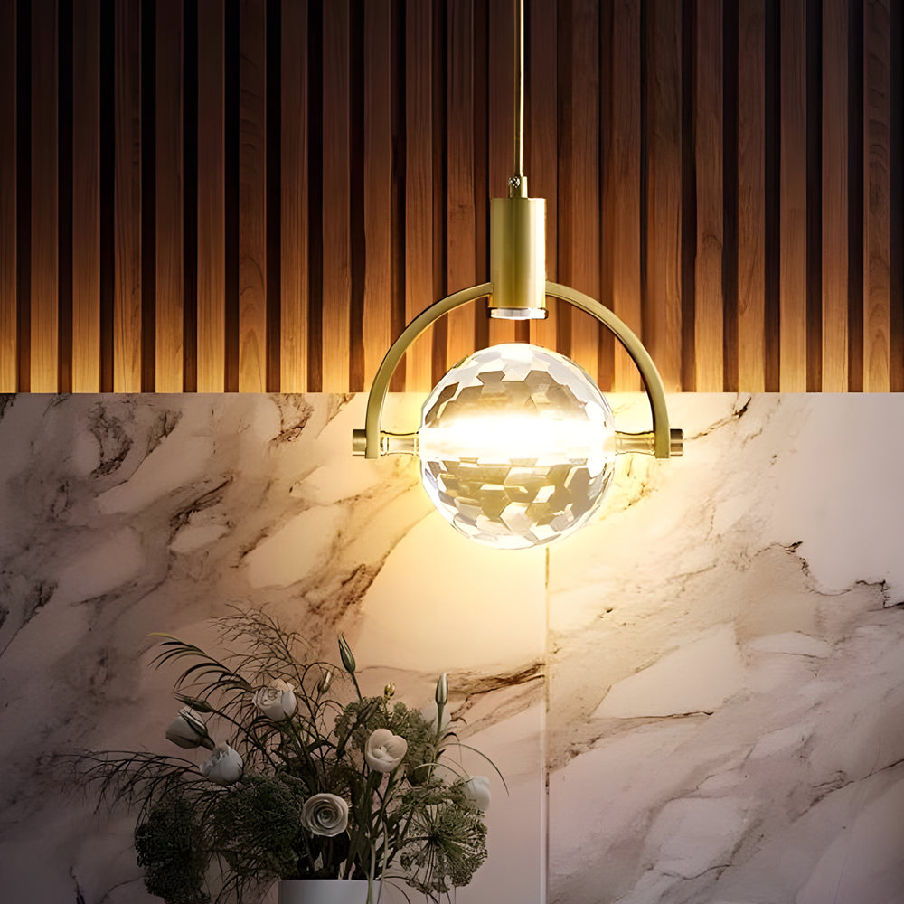 Round Semicircle Crystal Ball Ins Led Creative Modern Hanging Lights Fixture