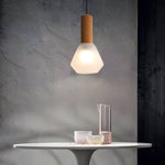 Luxury Copper Glass Jar 1 Light Wood Pendant Light Ceiling Hang Fixture Cork Diamond Glass Suspended Lights