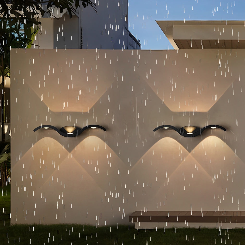 Outdoor Seagull Creative Wavy Wall Mounted Up Down Led Lighting