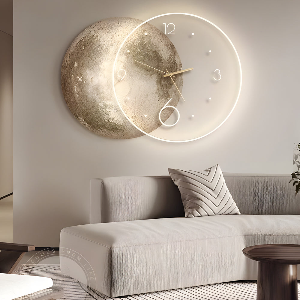 Moon Lunar Wall Clock Usb Remote Control Power Bank Led Wall Painting Lamp Li002757