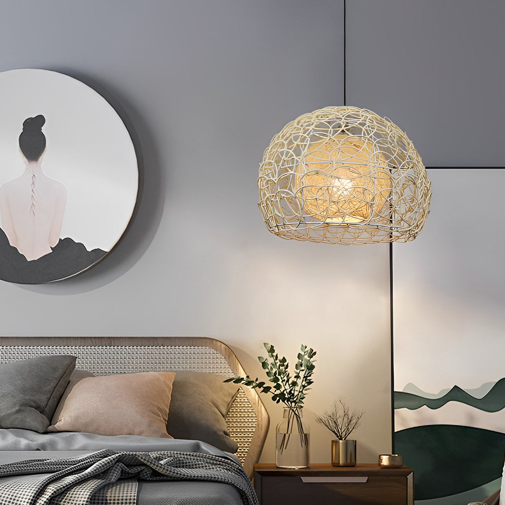 Round Rattan Pendant Light Li002321