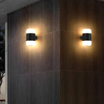Round Up And Down Led Black Outdoor Wall Lamp Li002182