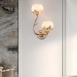2 Light Glass Flower Led Simple European Style Wall Sconces Lighting