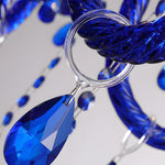 Retro Elegant Crystal Glass Candles Led 3 Step Dimming Blue Chandelier
