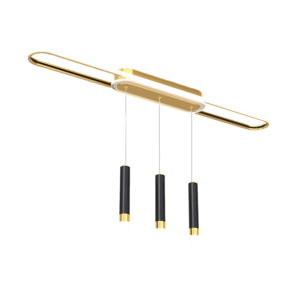 Long Circular Three Step Dimming Led Modern Ceiling Light Fixture Hanging Lamp