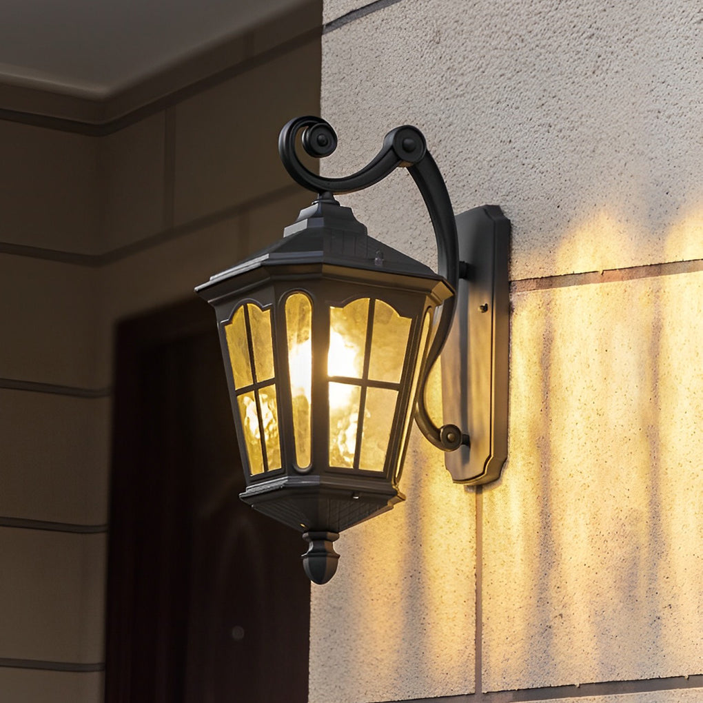Retro Black Solar Outdoor Wall Light Ha092382