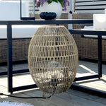 Handwoven Rattan Oval Floor Lamp for Outdoor Living Spaces