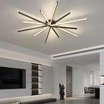 6 Light Led Semi Flush Mount Copper Starbursts Ceiling Light Fireworks Ceiling Lighting Fixture