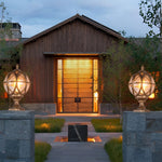 Round Glass E27 Waterproof Outdoor Post Light