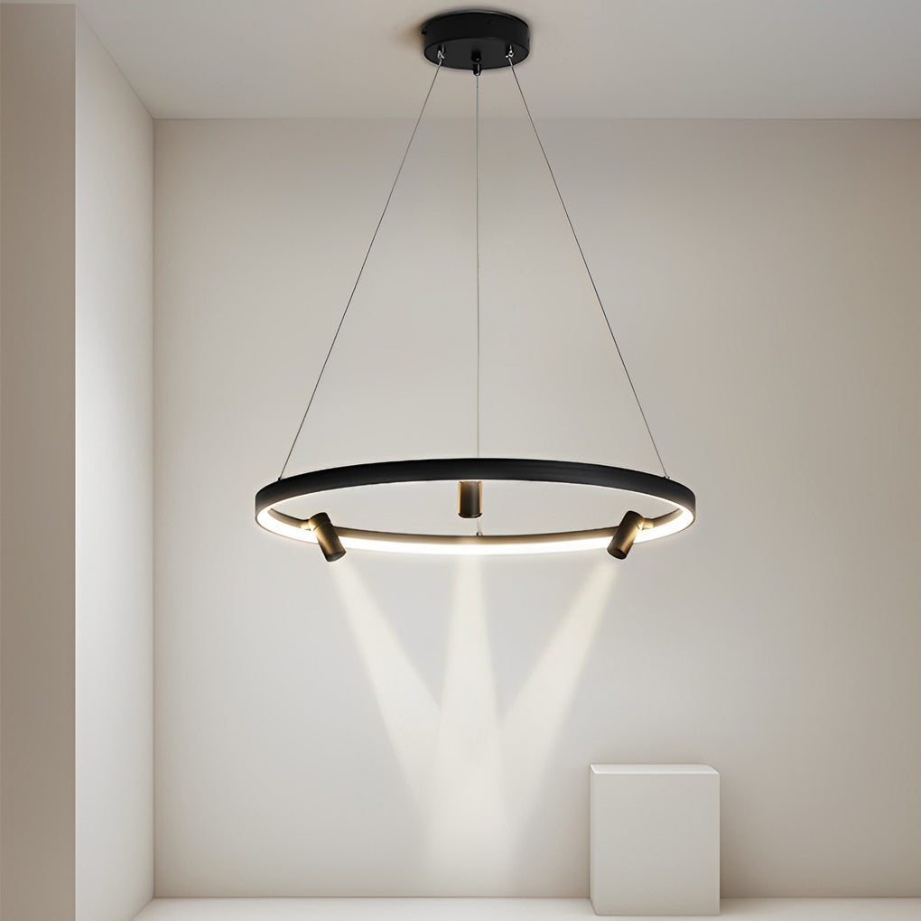 Aurelia Round LED Chandelier with Adjustable Spotlights for Modern Interiors
