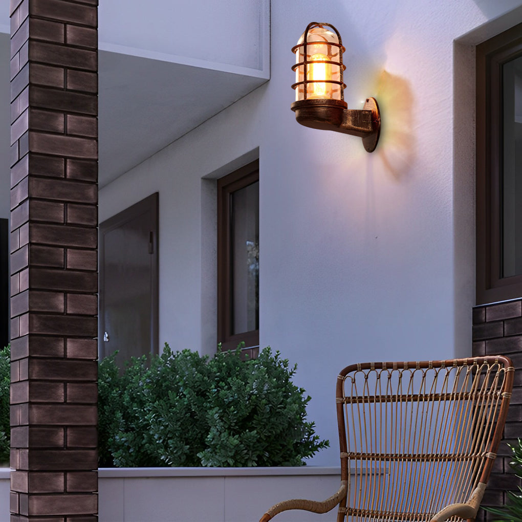 Retro Cage Shape Outdoor Wall Lamp Ha077313