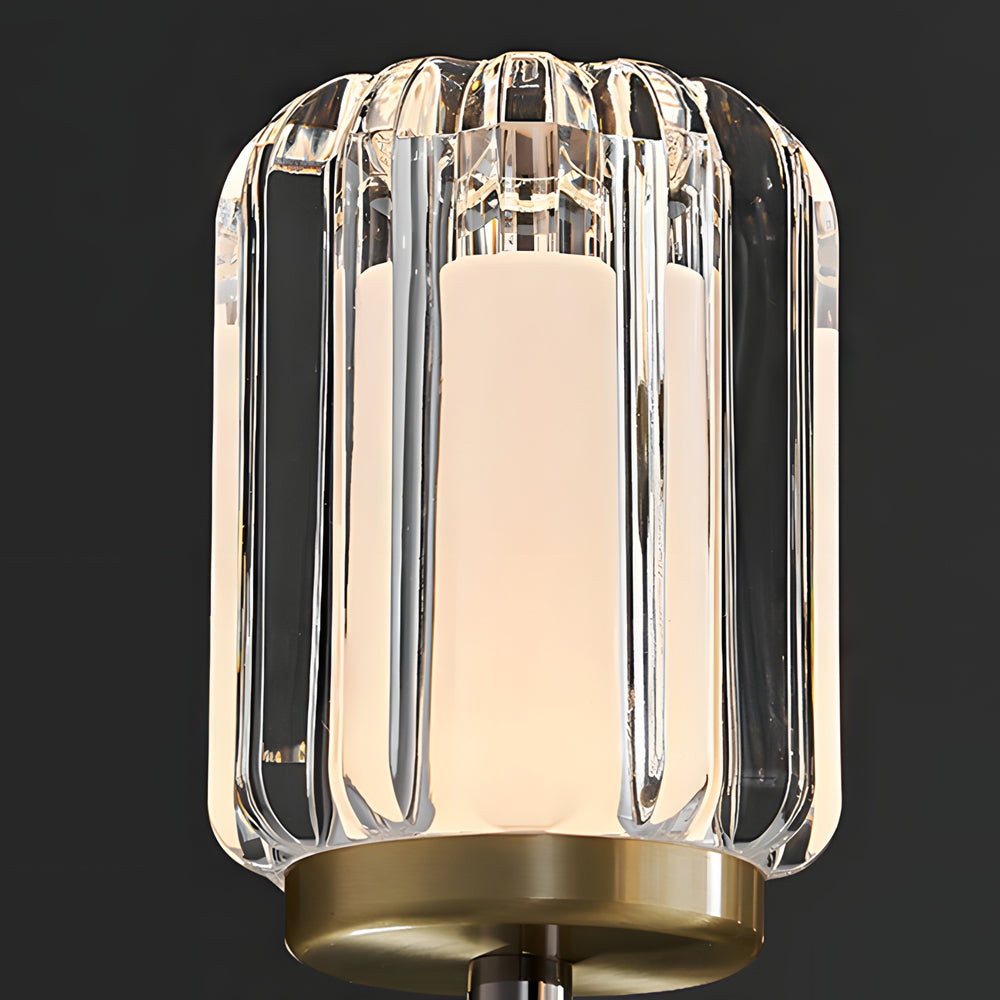 Clear Acrylic Arm Wall Light Modern Aluminum Sconce For Living Room