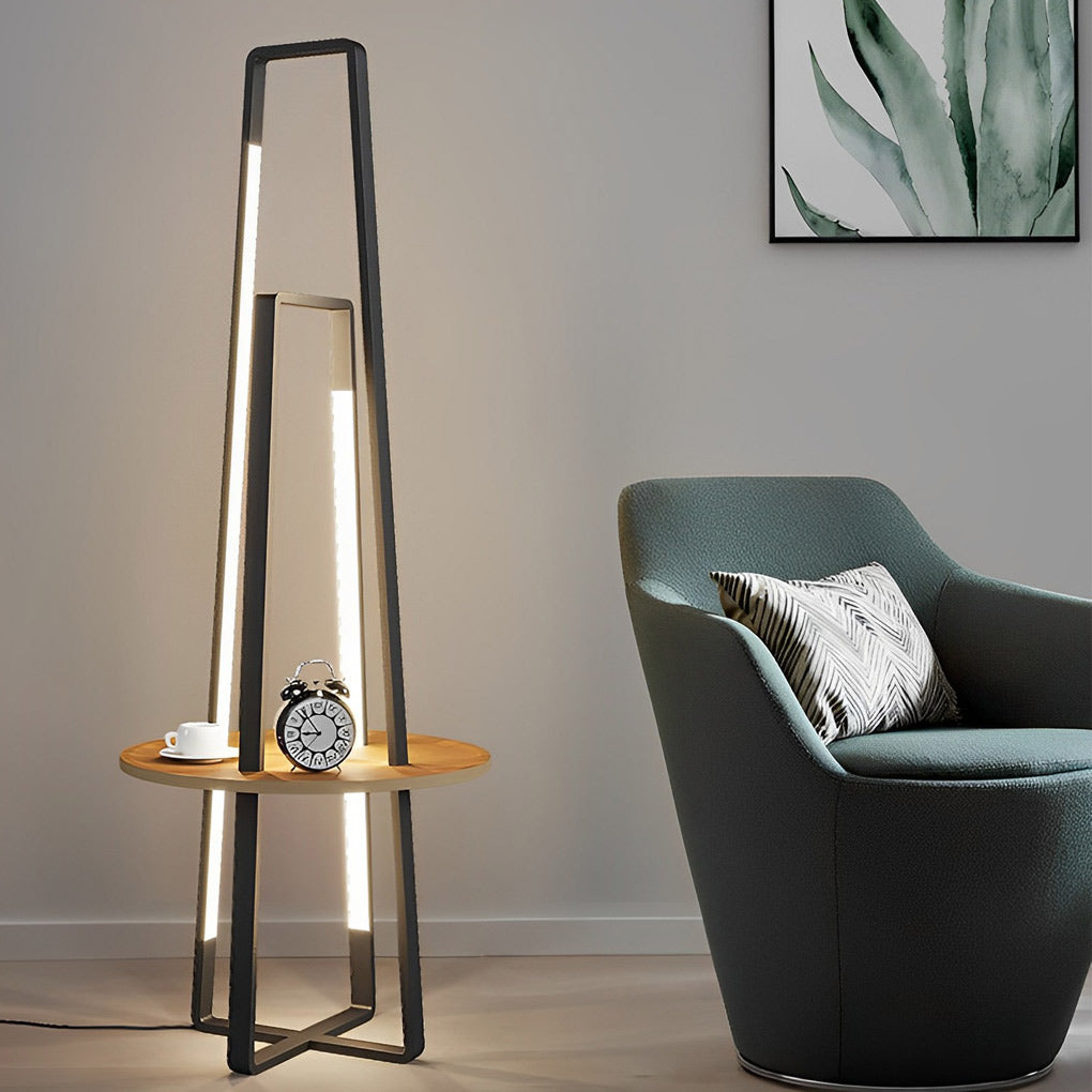 Modern 63 Inch Metal Led And Tray Floor Lamp For Living Room
