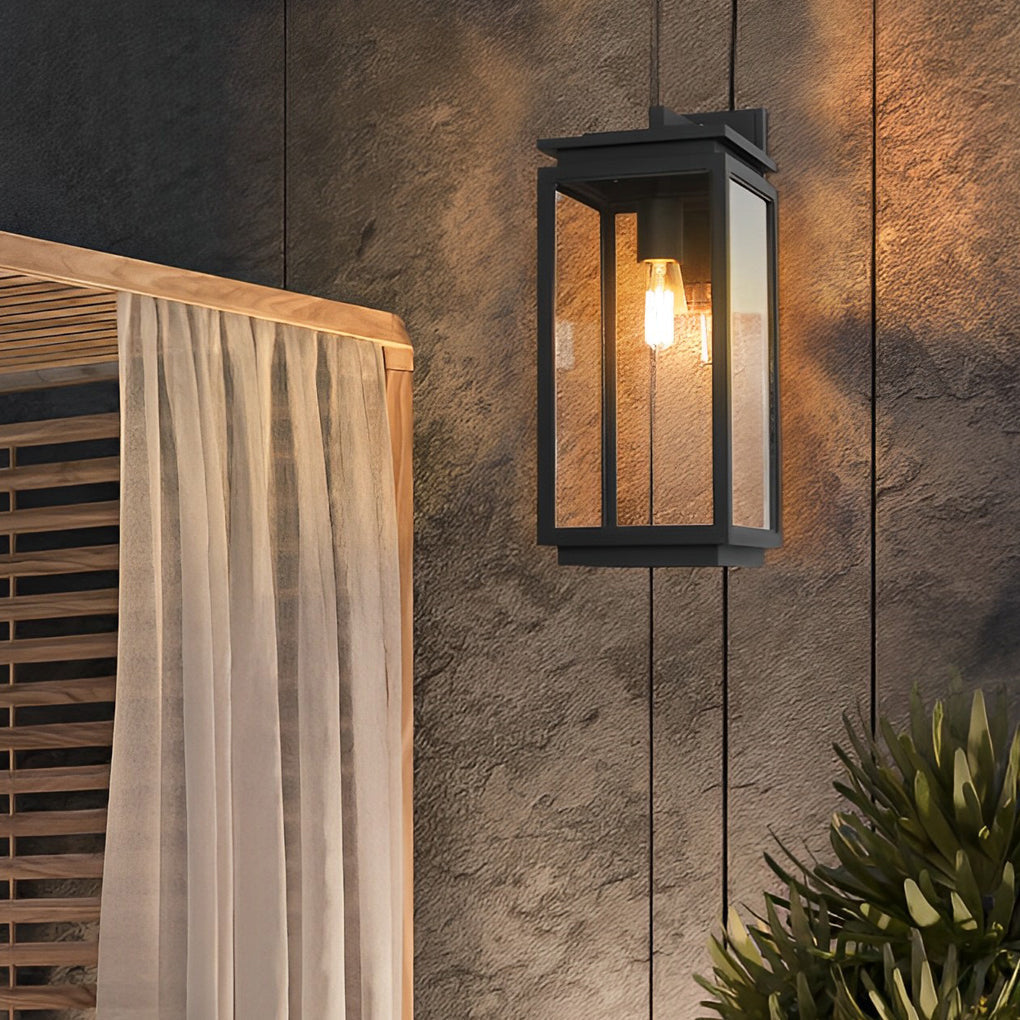 Rectangular Black Outdoor Wall Lamp Li002101