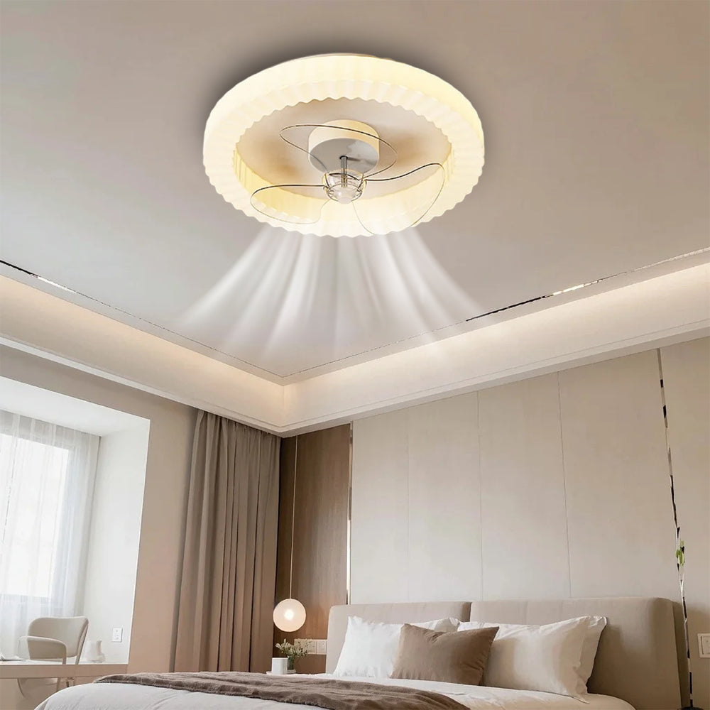 White Round Design Ceiling Fan With Led Lights