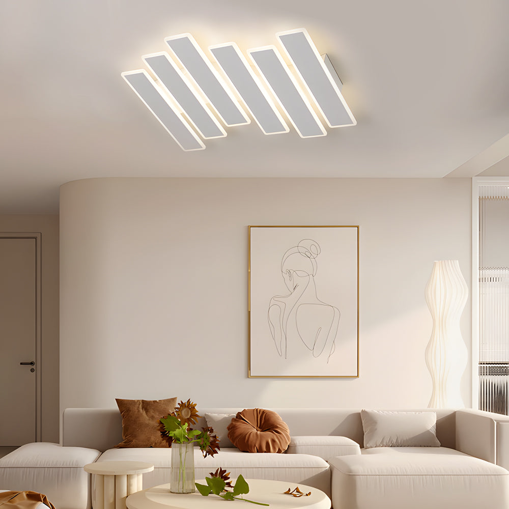 4 6 Lights White Metal Line Dimmable Led Ceiling Light