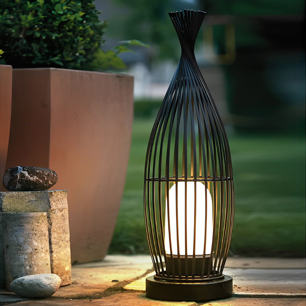 Industrial Courtyard Waterproof Caged Led Floor Lamp