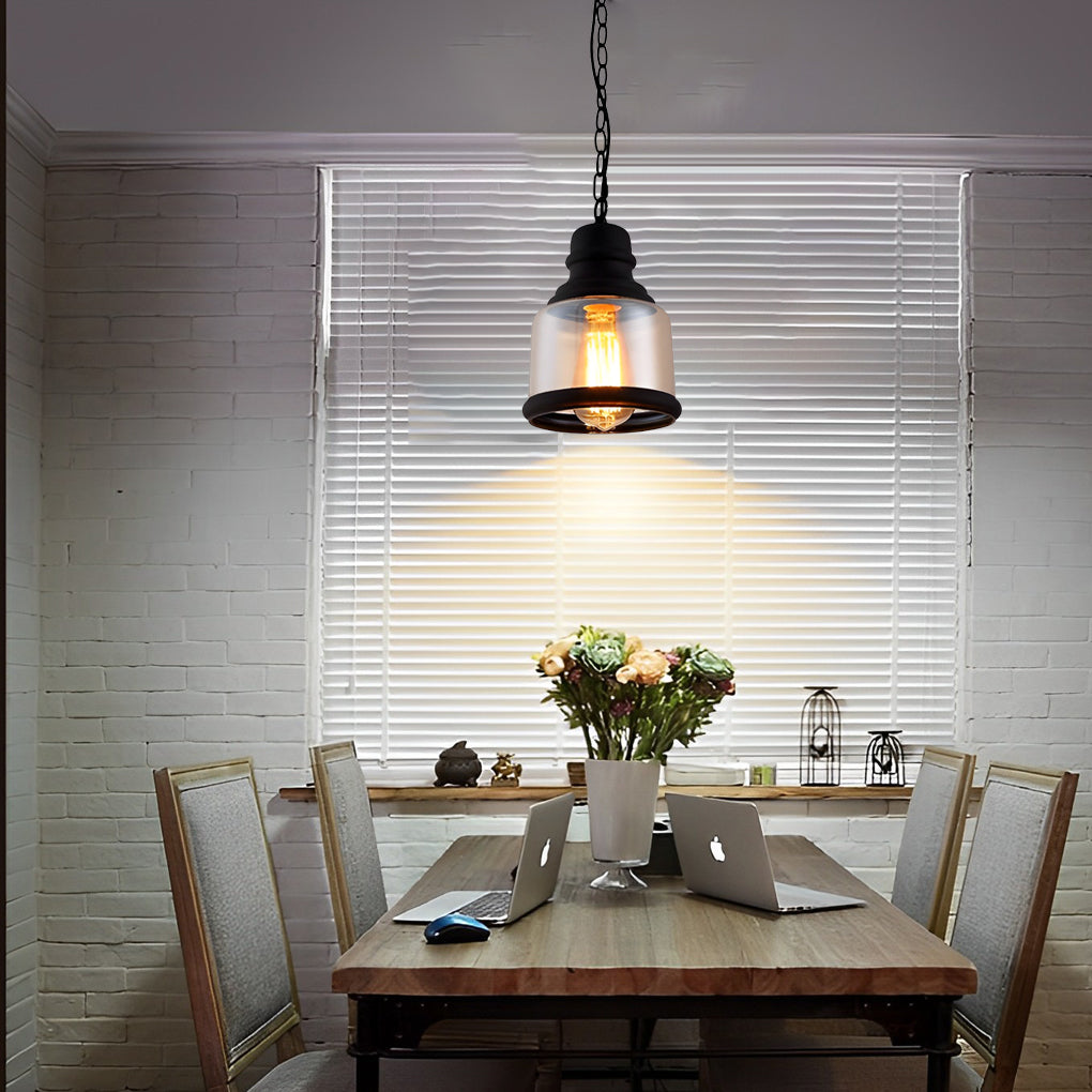 Lantern Shape Amber Pendant Light Ha078232