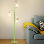 3 Light Green Flower Dimmable Arc Hanging Tuilp Floor Lamp
