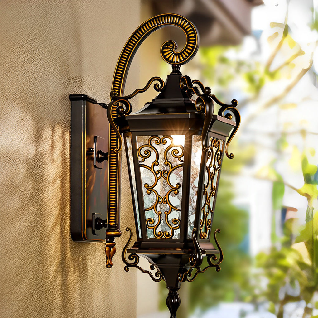 Retro Pattern Outdoor Wall Lamp Ha083047