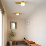 1 Light Led Oval Metal White Glass Flush Mount Ceiling Light
