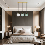 Alloliving Modern Simple Colored Water Pattern Glass Ball Pendant Light
