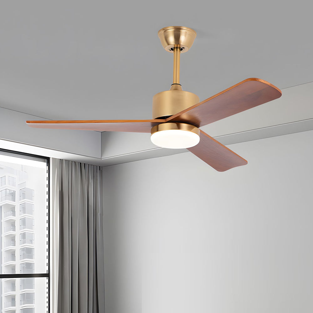 42 52 Led 3 Blades Wood Ceiling Fan Light With Remote