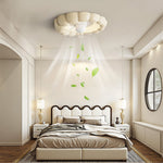 Macaron Simple Stylish Bedroom Ceiling Fan With Led Lights